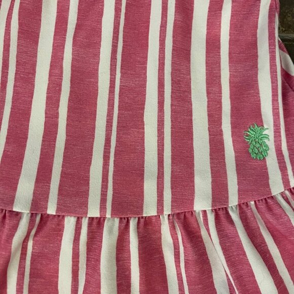 Tommy Bahama Girl Dress Size 3T Stripe Pineapple Summer Beach Cottagecore Ruffle - Picture 4 of 8